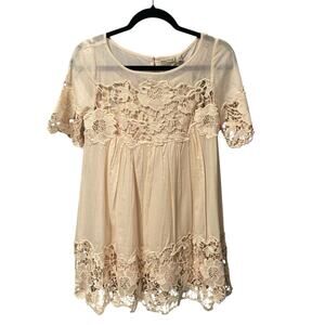 Anthropologie | Dresses | Nwt Anthropologie Holding Horses Floral Lace  Magnolia Dress Peach Size 4 Petite | Poshmark